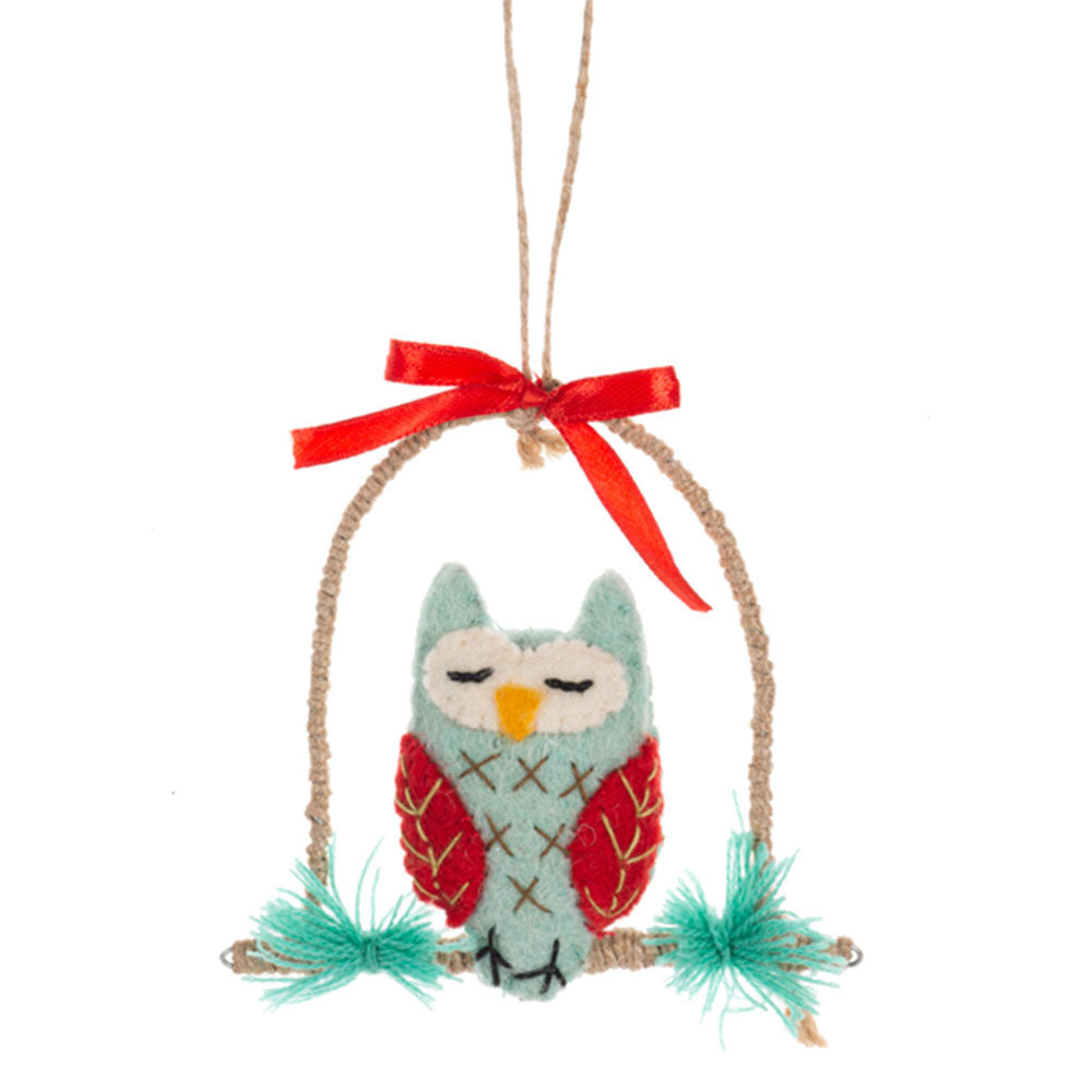 Stitched Cottage Owl Ornaments (6 pc. ppk.) by Ganz image 1