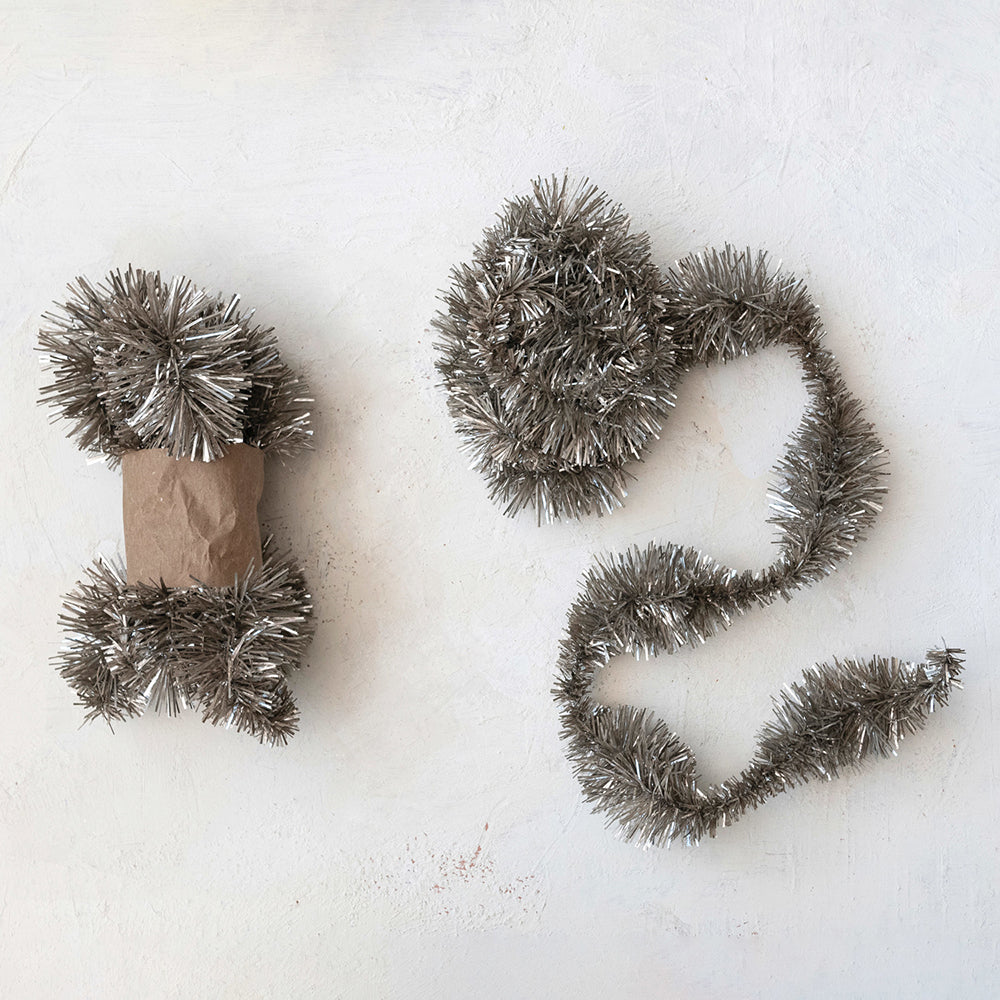 Tinsel Garland, Antique Silver Finish by Creative Co-Op