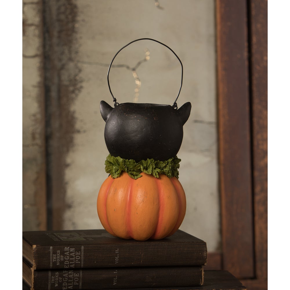Vintage Black Cat in Pumpkin by Bethany Lowe image 1