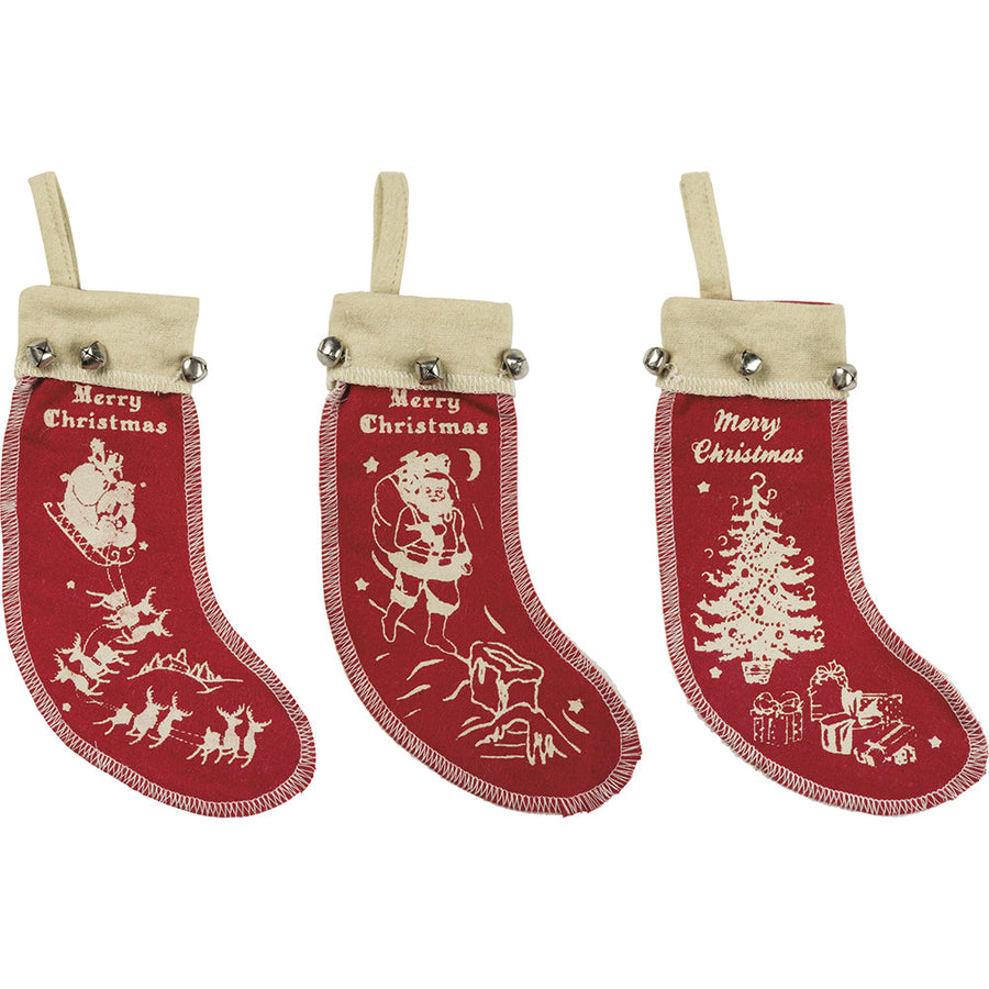 Vintage Felt Stockings Ornament Set By Primitives by Kathy
