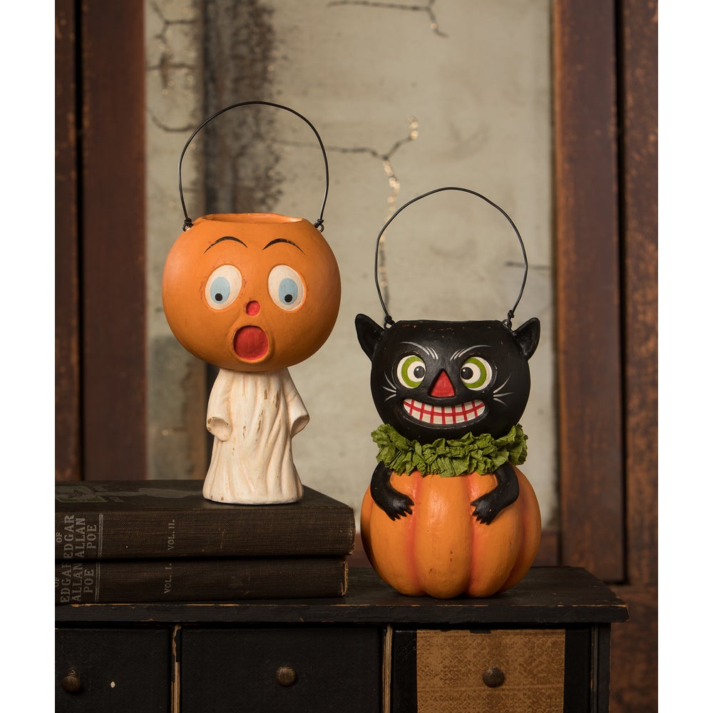 Vintage Scared Pumpkin Ghost by Bethany Lowe image 2