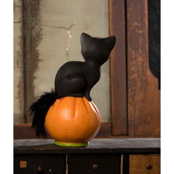 Vintage Seated Cat on Pumpkin by Bethany Lowe image 1
