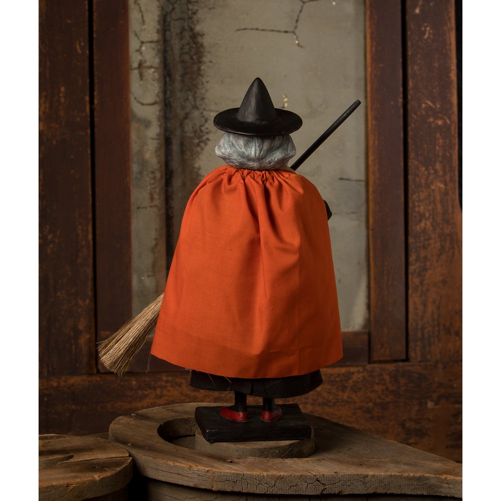 Vintage Witch with Broom Container by Bethany Lowe image 1