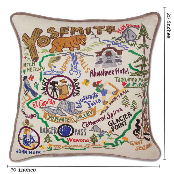 Yosemite Hand-Embroidered Pillow