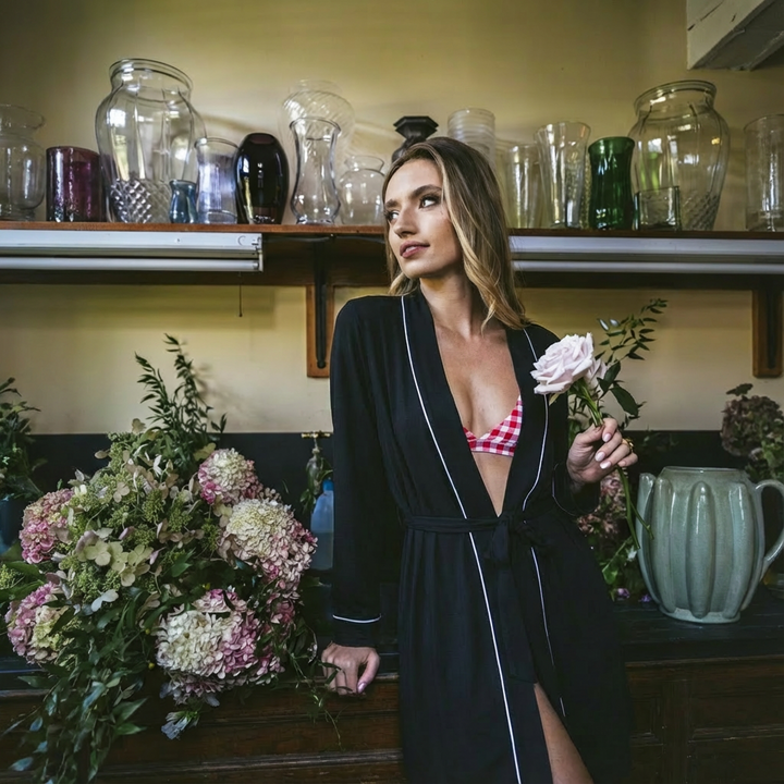 The Threat Level Midnight | Black Short Modal Robe