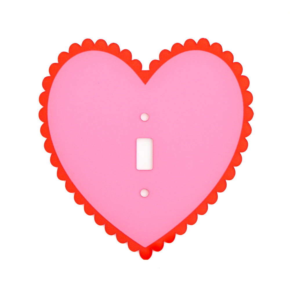 Scalloped heart light switch plate