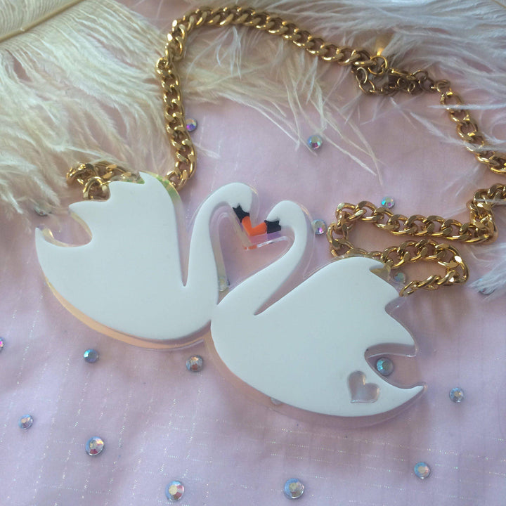 Swans In Love Statement Necklace