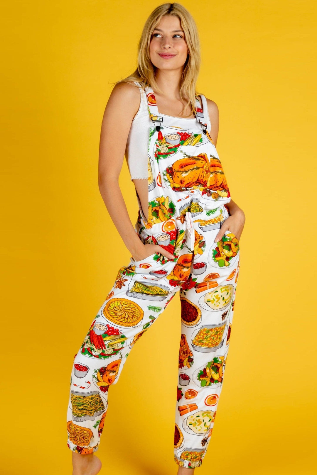 The Spread | Womens White Thanksgiving Pajamaralls®