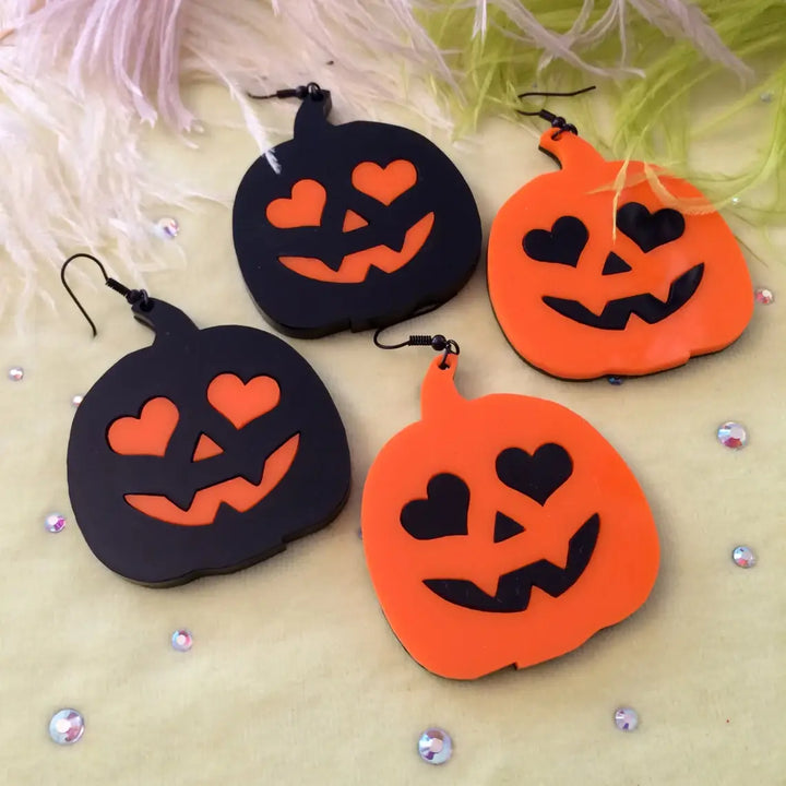 Pumpkin Jack-O-Lantern Acrylic Earrings