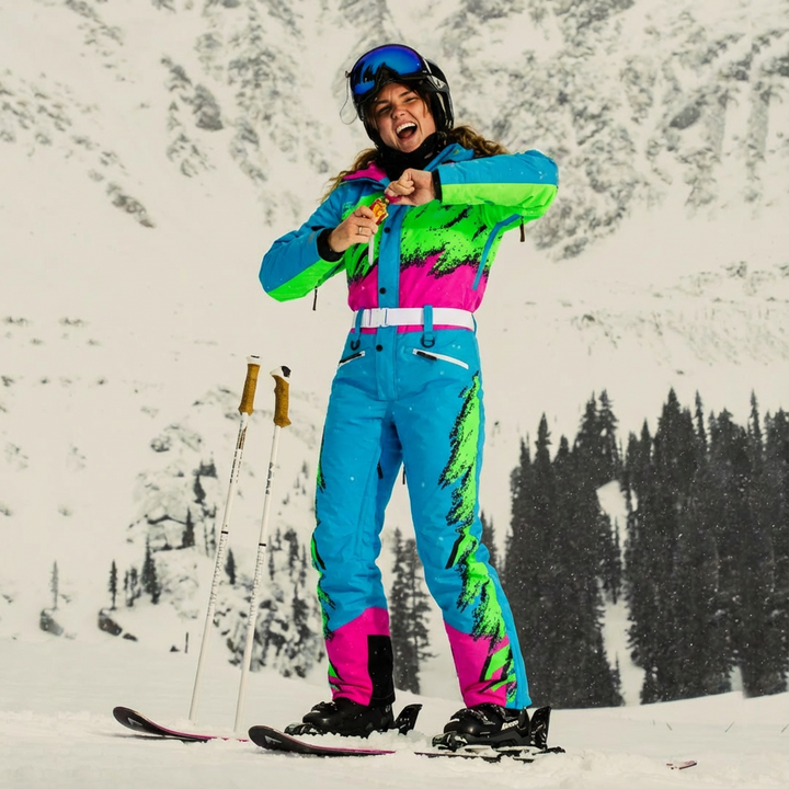 The Park Rat | Neon Spray Design Retro Women's One Piece Ski Suit