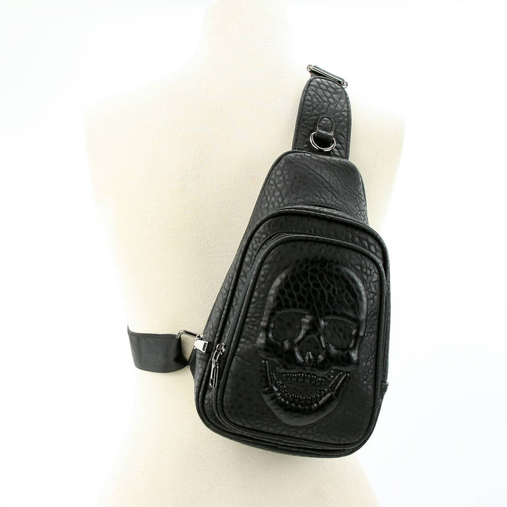 Skull Embossed Sling Bag