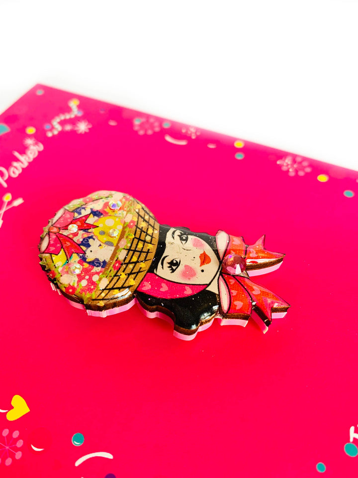 Harriet and her Easter Bonnet Brooch