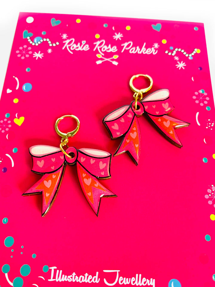 Big bow earrings statement earrings summer earrings big