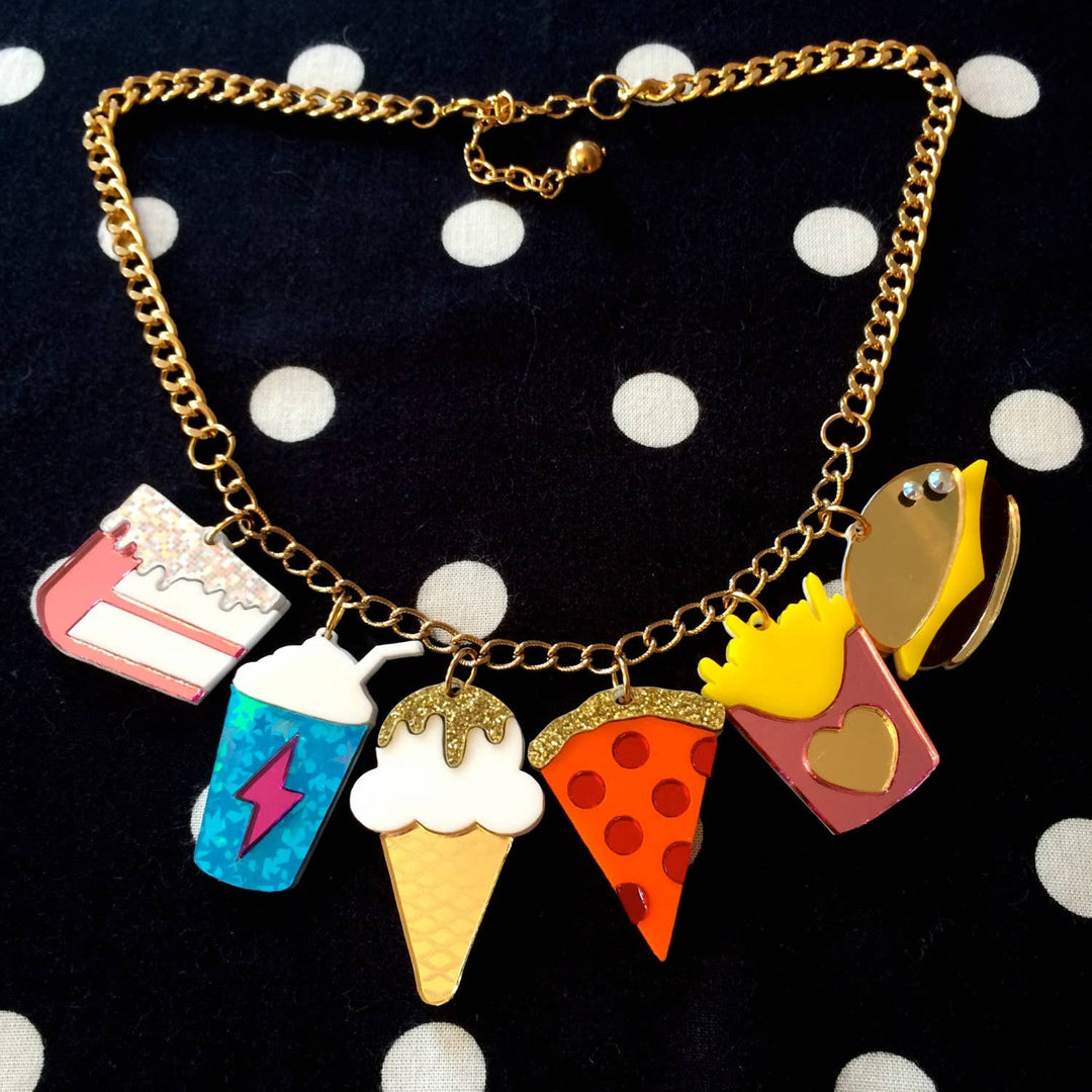 Junk Food Acrylic Charm Statement Necklace