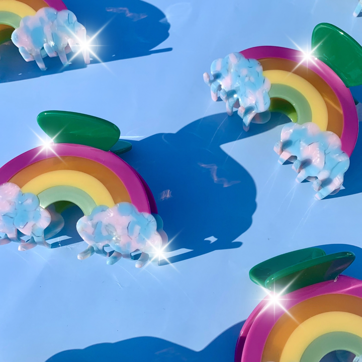 Rainbow Acetate Hair Claw