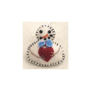 1.5" Pin- Snowman w/Red Heart by Stitch by Stitch image