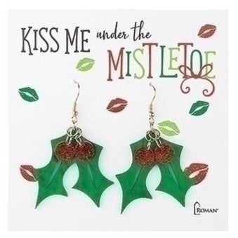 1.75" H Mistletoe Earrings by Roman image