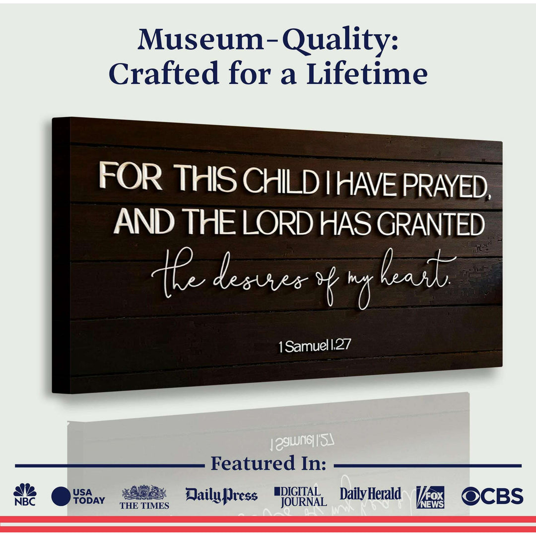 1 Samuel 1:27 - For This Child I Have Prayed Sign V
