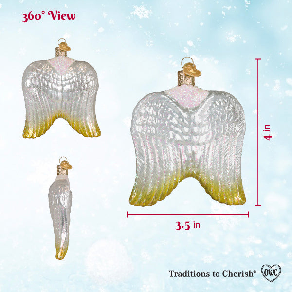 Sterling Angel Wings Ornament