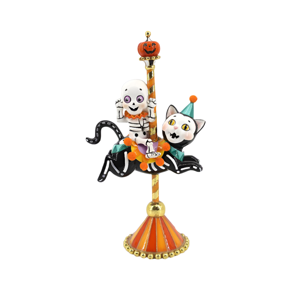 11" Skull on Cat Carousel by December Diamonds