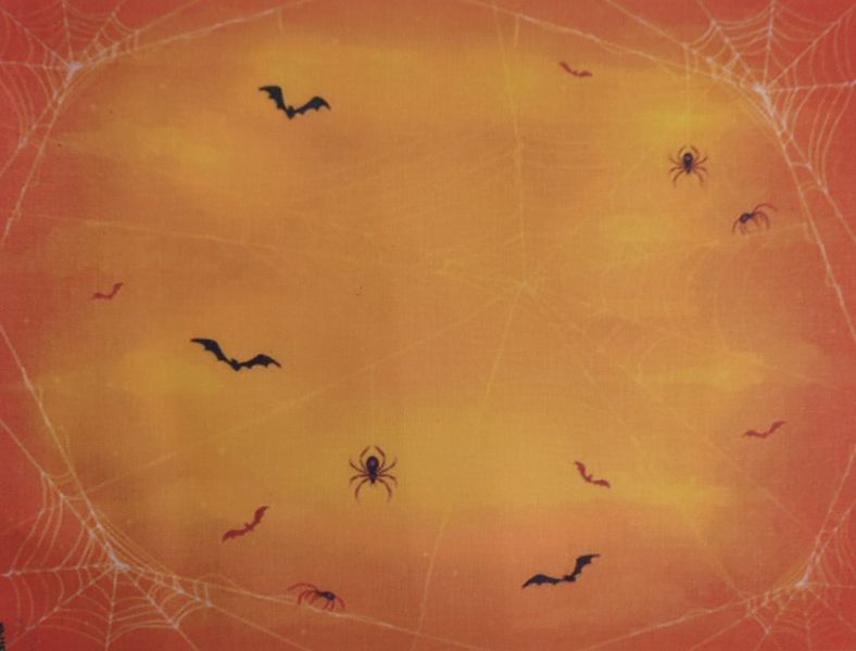 Spooky Twilight Designer Printed AIDA Fabric. Canvas for embroidery with an applied background  KF-1157A