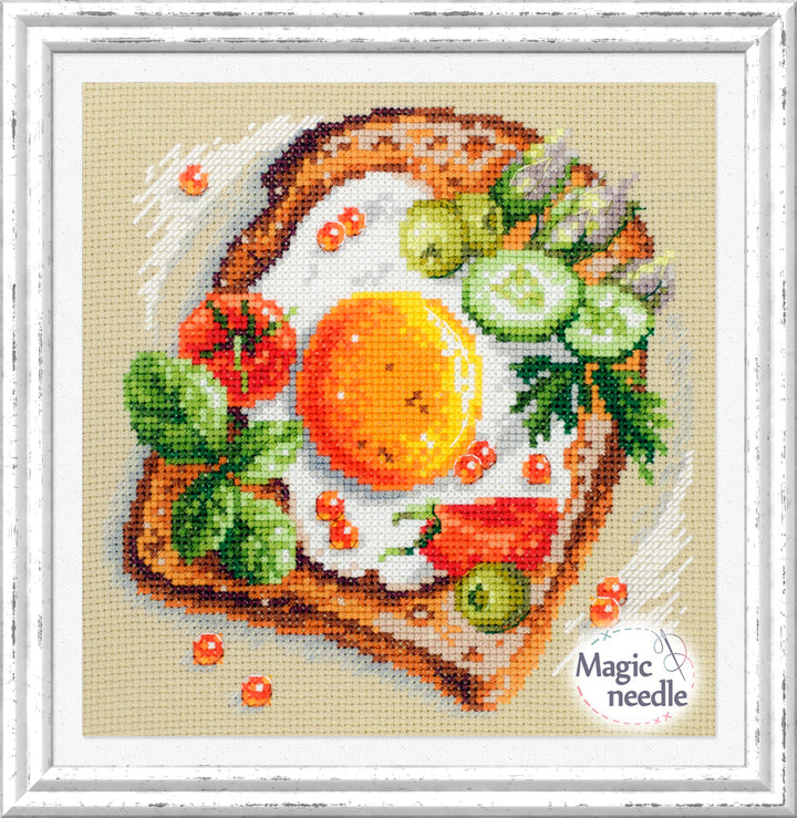Fried Eggs Toast 120-092 Counted Cross-Stitch Kit