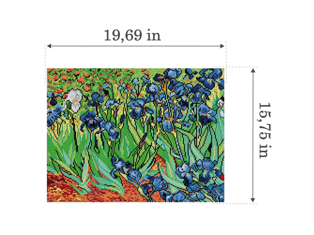 Gobelin canvas for halfstitch without yarn after Vincent van Gogh - Irises 1202M