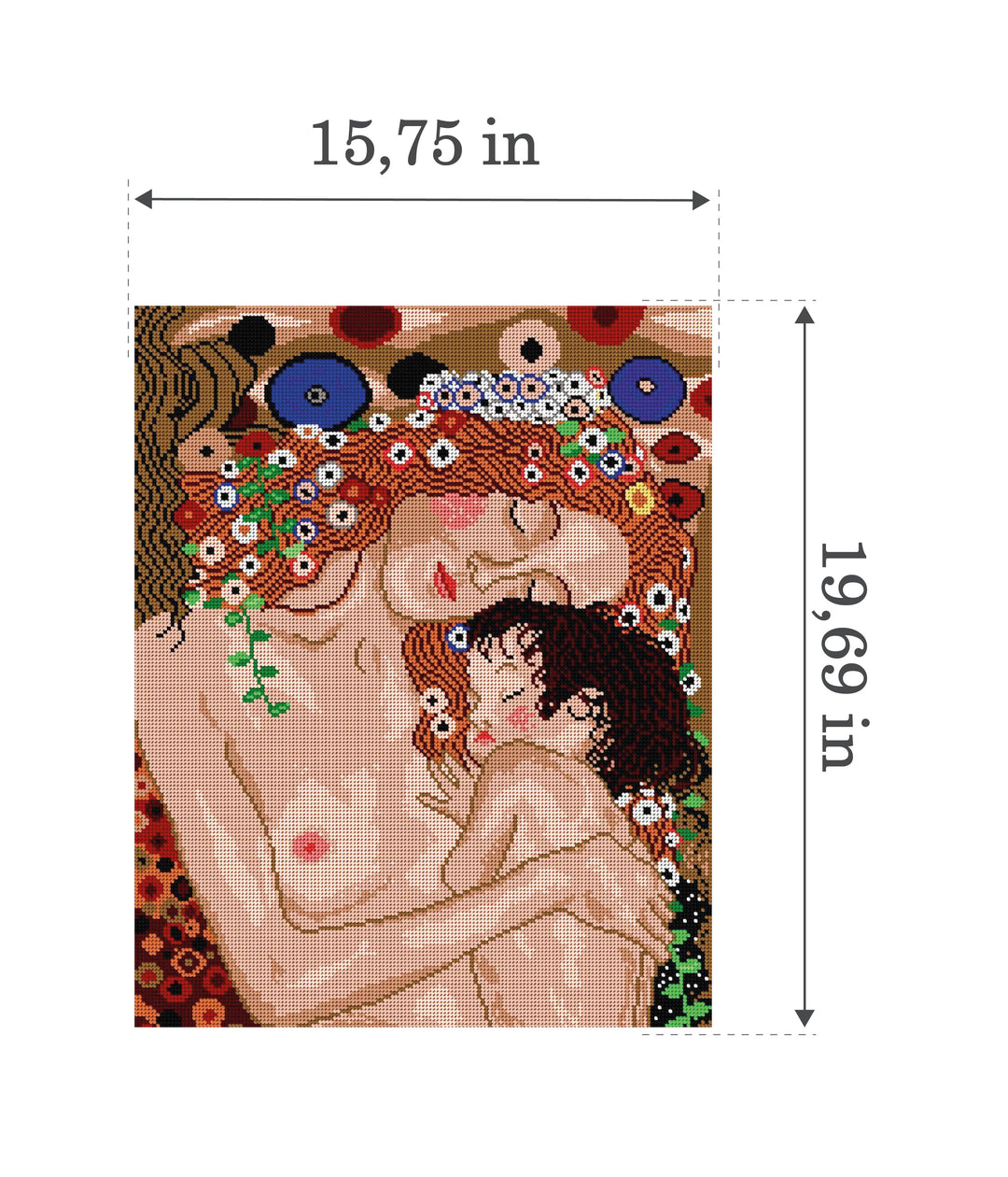 Needlepoint canvas for halfstitch without yarn after Gustav Klimt - Mother and Child 1212M