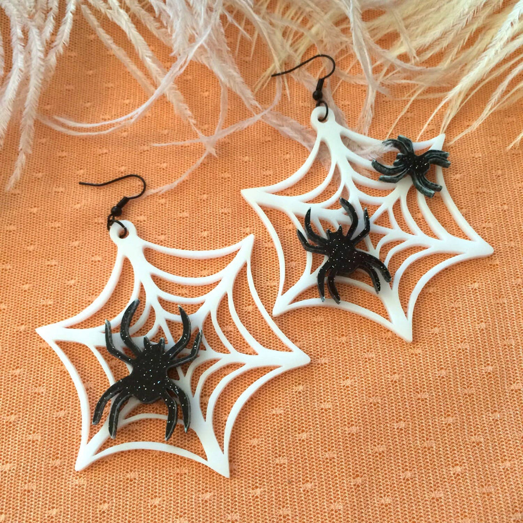 Spider Web Acrylic Earrings