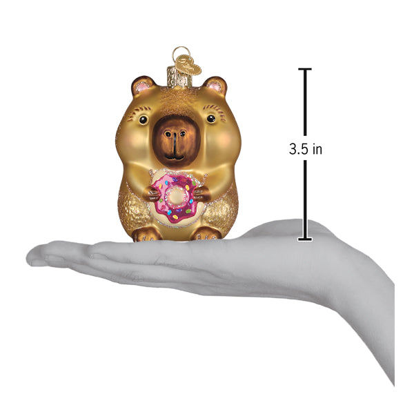 Capybara Eating Donut Ornament