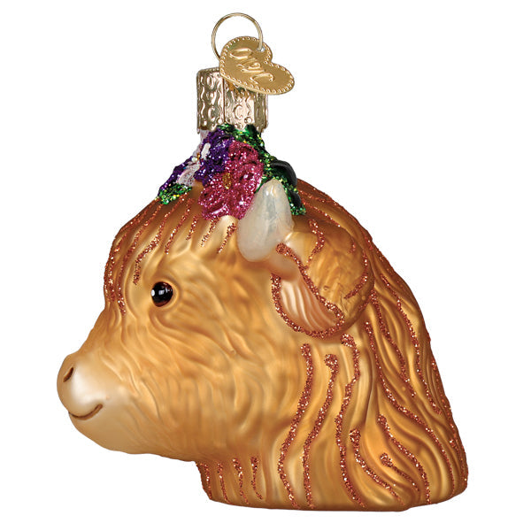 Floral Highland Cow Ornament