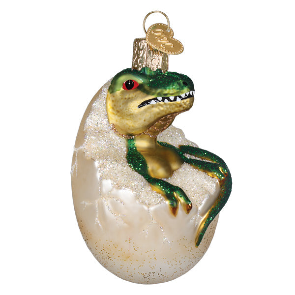 Baby Dino In Egg Ornament