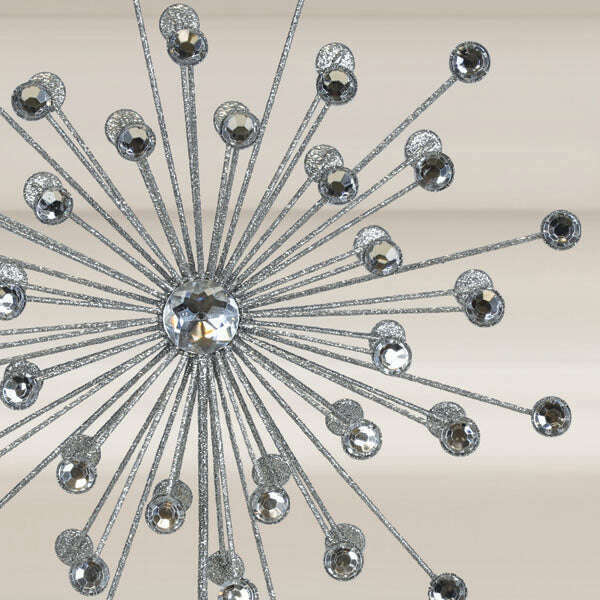 Old World Christmas 13in Silver Crystal Burst Tree Topper