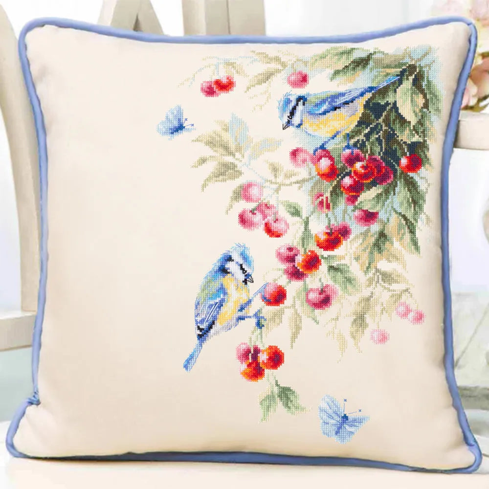 Blue Tits and Cherry 130-021 Counted Cross-Stitch Kit