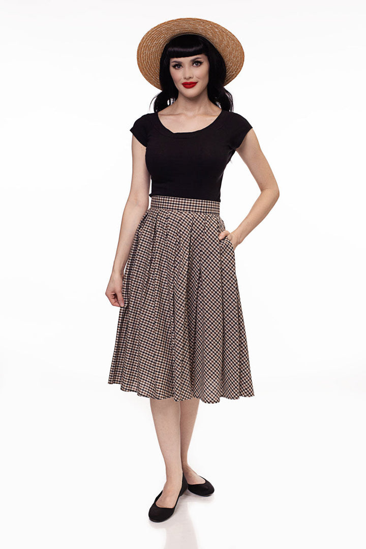 Retro Boat Neck Top in Black