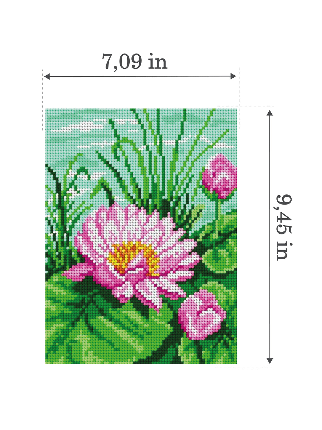 Gobelin canvas for halfstitch without yarn Water Lily