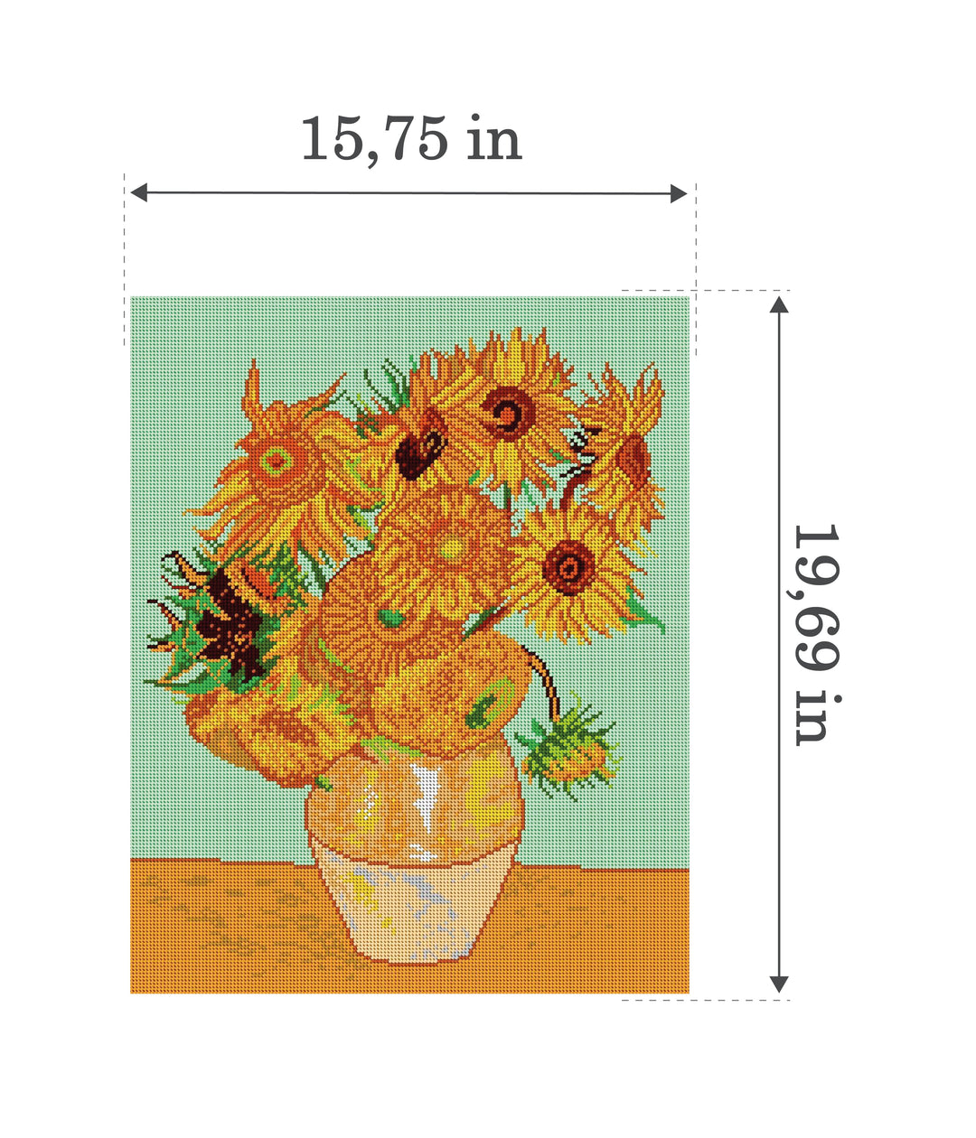 Gobelin canvas for halfstitch without yarn after Vincent van Gogh - Sunflowers 1426M