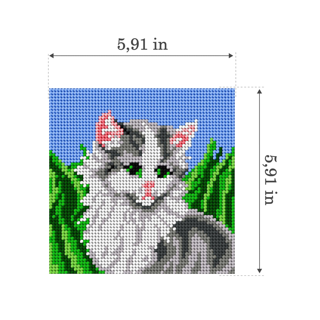 Gobelin canvas for halfstitch without yarn Cat on a Meadow 1455D