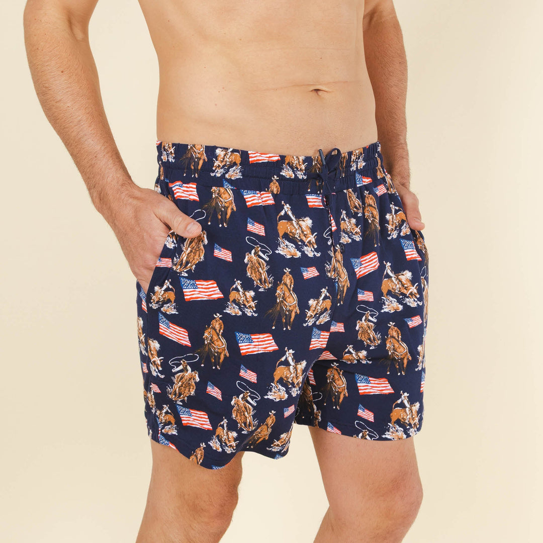 The Bootstraps & Chaps | Americana Cowboy Men’s Pajama Shorts