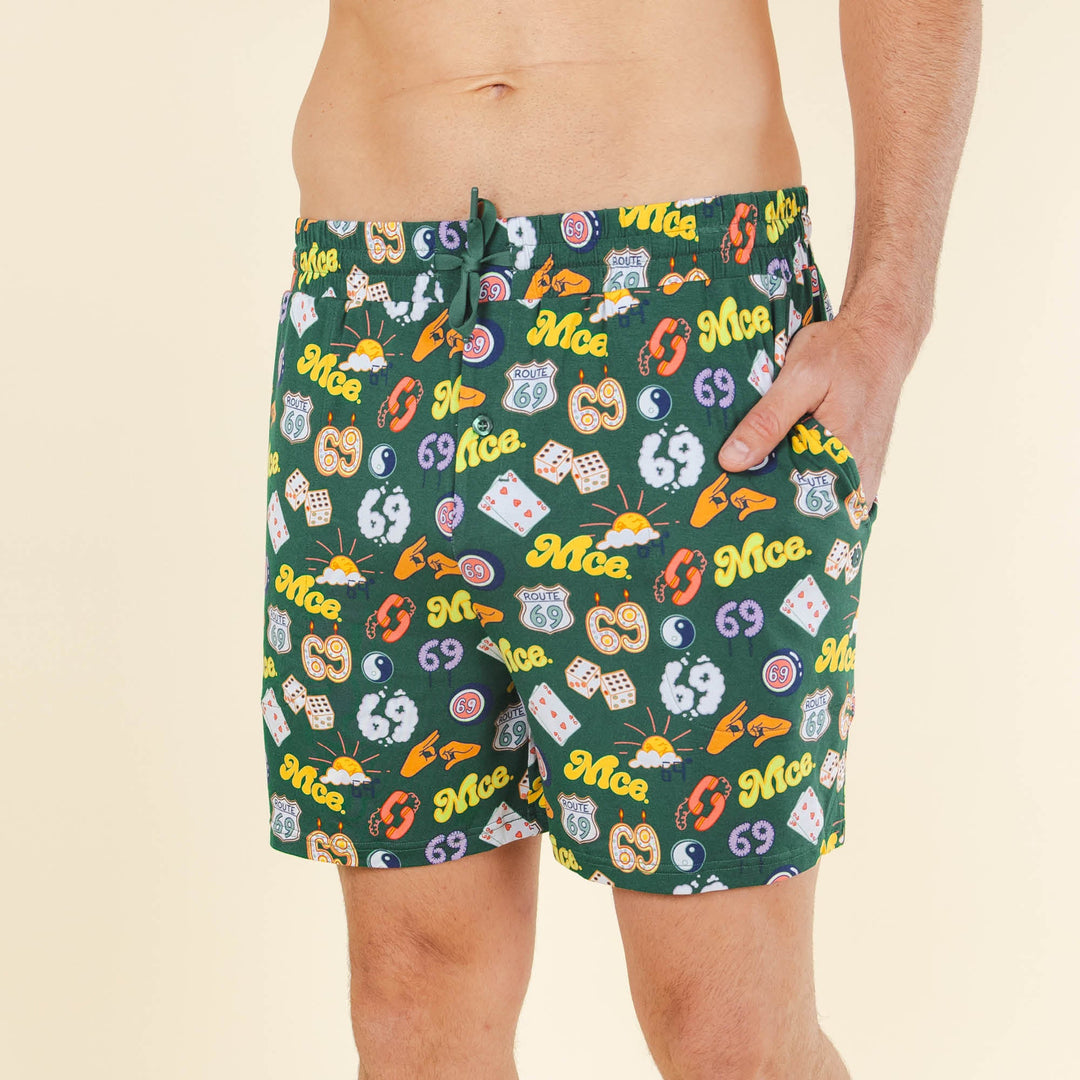 The Wine Dine & 69 | Route 69 Men’s Pajama Shorts