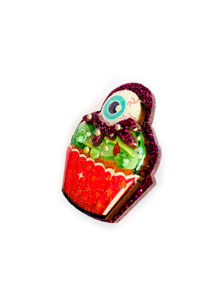 Eyeball Cupcake Brooch by Rosie Rose Parker