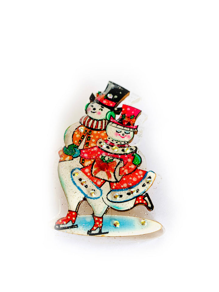 Retro Dancing Snowman Brooch by Rosie Rose Parker