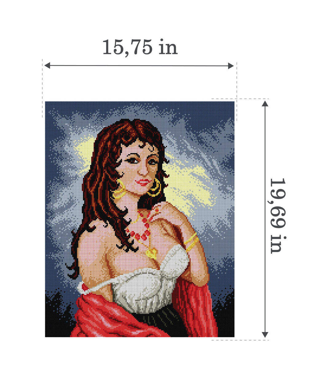 Gobelin canvas for halfstitch without yarn Gipsy Woman 1619M