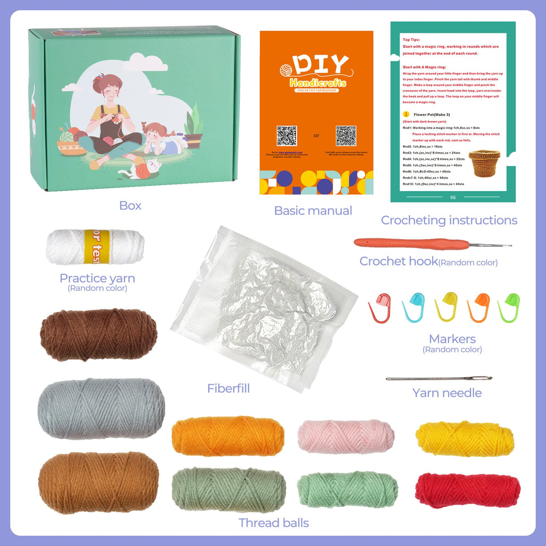 Cacti Amigurumi DIY Crochet Kit Wizardi F07N8-M191-M193