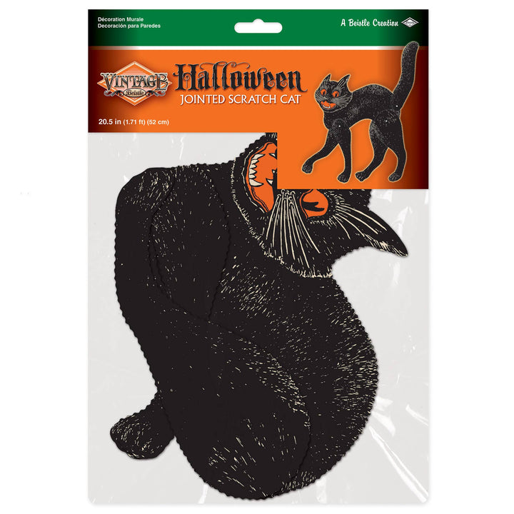 Vintage Halloween Jointed Scratch Cat