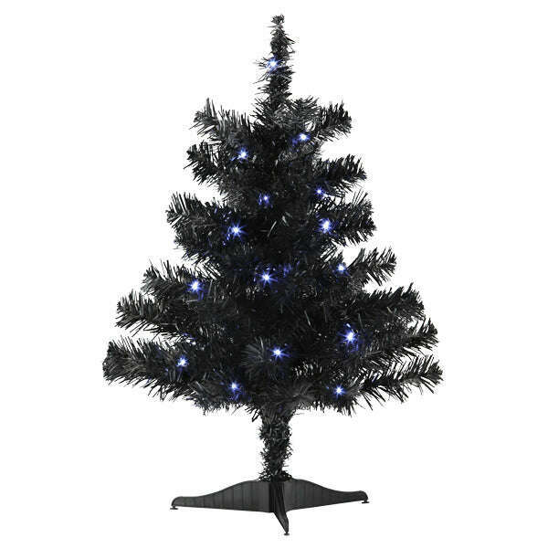 Old World Christmas 18" Mini Black Pre-Lit Halloween Tree