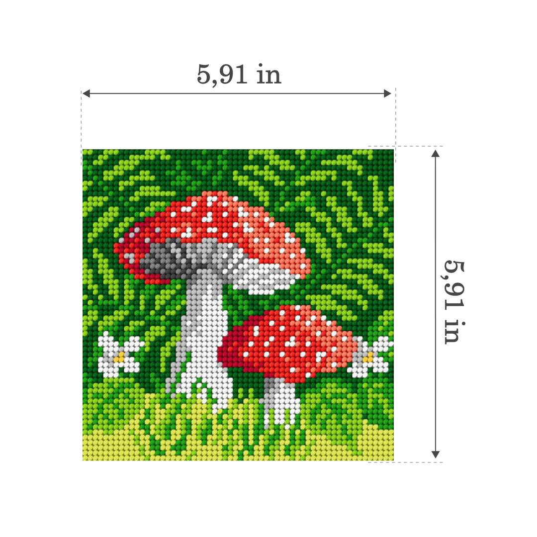 Needlepoint canvas for halfstitch without yarn Toadstools 1837D - Printed Tapestry Canvas