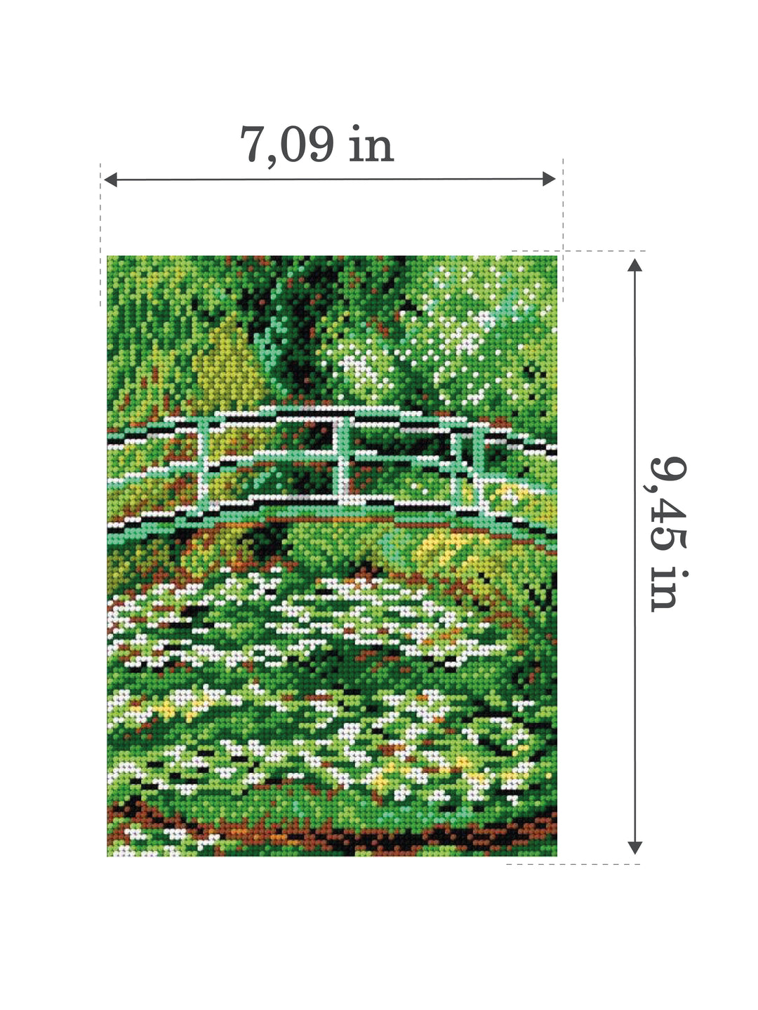 Needlepoint canvas for halfstitch without yarn after Claude Monet - Water Lily Pond 1874F - Printed Tapestry Canvas