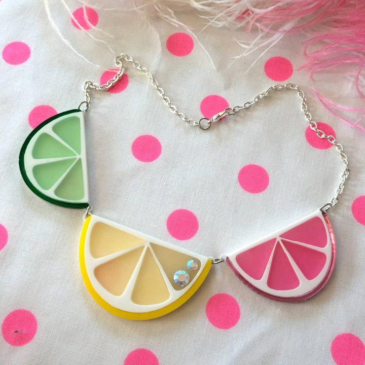 Fruit Slice Acrylic Statement Necklace