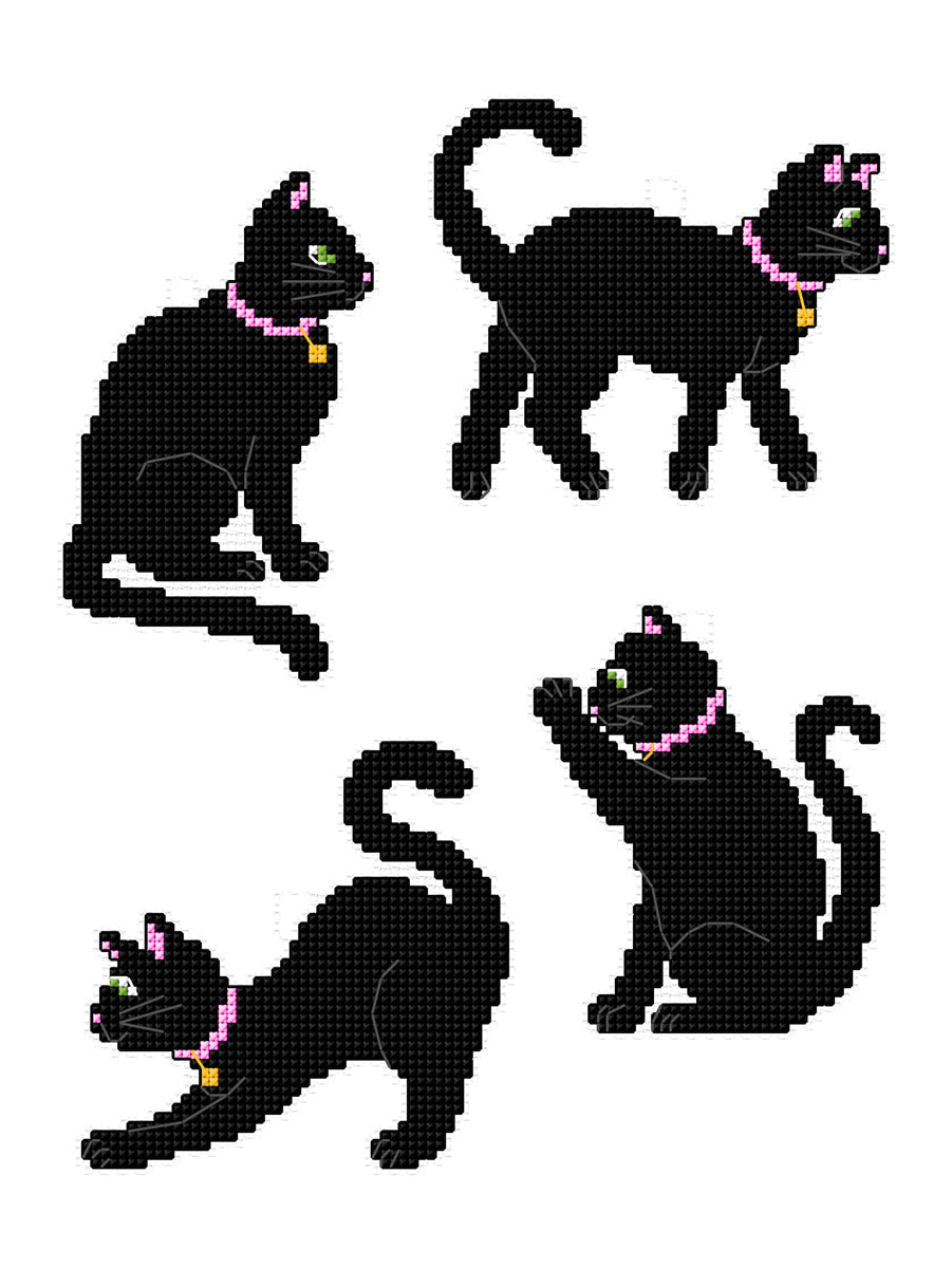 Black Cats 199CS Counted Cross-Stitch Kit